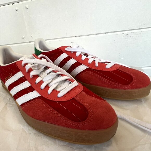 Men's Size 11.5 Adidas Gazelle Indoor Olympic Pack - Red gum sol - Picture 3 of 14